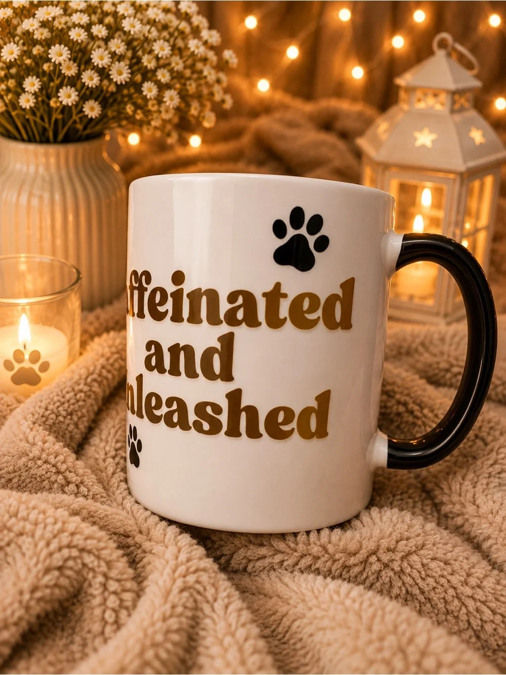 Black-Interior Dog Portrait Mug - Cute Multi-Dog Design